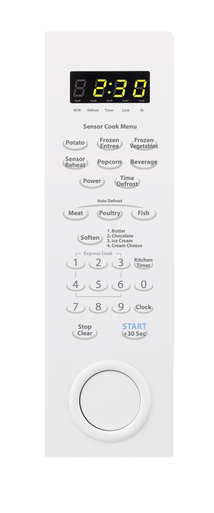 1.8 cu. ft. White Countertop Microwave (R559YW) – control panel