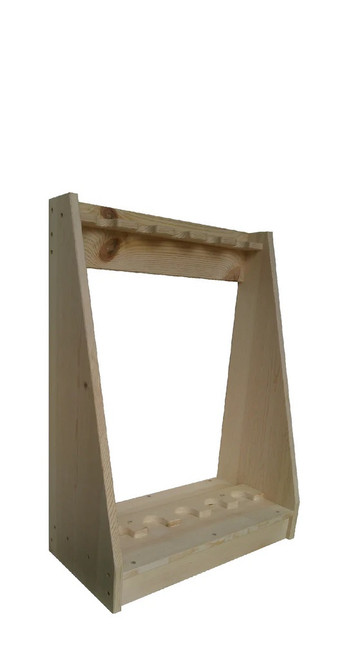 Traditional Pine Wooden Vertical Gun Rack 6 Place Long Gun Display