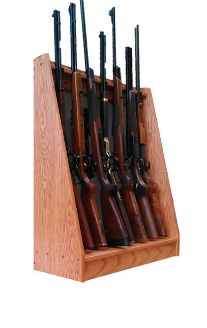 Oak Traditional Wooden Vertical Gun Rack 6 Place Long Gun Display