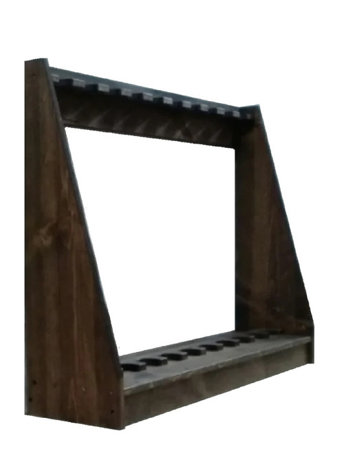 Rustic Traditional Wooden Vertical Gun Rack 8 Place Long Gun Display