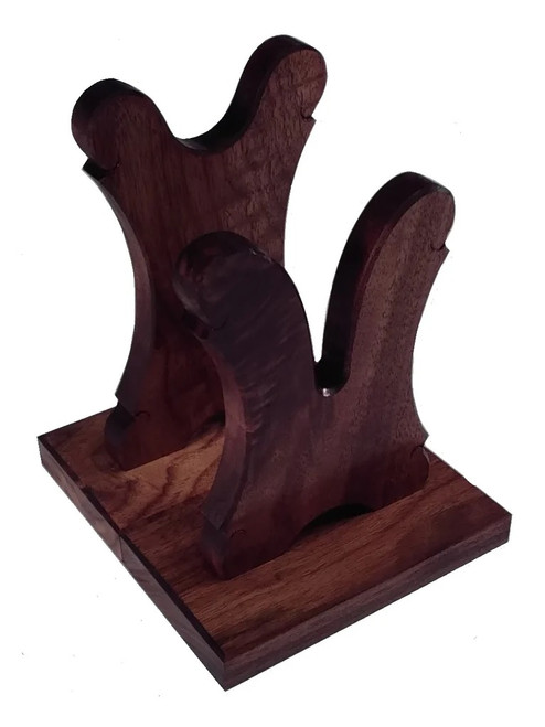 Walnut Wooden Gun Rack Stand Presentation Display - Rifle Shotgun Lever