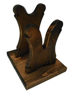 Rustic Wooden Gun Rack Stand Table Top Display - Rifle Shotgun Lever