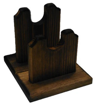 Rustic Wooden Gun Rack Stand Rifle Shotgun Two Piece Table Mantle Display