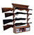 Oak Wooden Gun Rack 4 Place Rifle Shotgun Wall Display - Ammo Storage