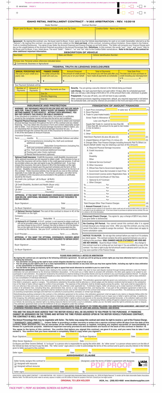 Retail Installment Contracts