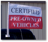 Window Clip-On Flags With Car Lot Slogans