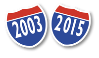 Interstate Shield Sign - Year Numbers (1 dozen)