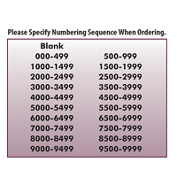 Vehicle Stock Numbers (VT-230) - 500 Tags Per Box w/rings