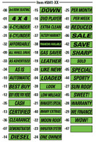 Slogan Window Stickers - Black on Green