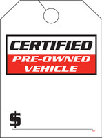 Mirror Hang Tags (Jumbo) Certified Pre-Owned