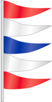 Plasticloth Antenna Flags - Red, White, Blue (12 pack)