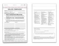 2-Part Buyers Guide #8253- Implied Warranty - Spanish (Qty: 100)