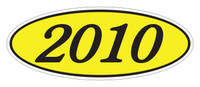Oval Year Window Sticker : Black on Yellow - Qty: 12