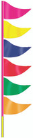 Plasticloth Ground Pennants w/pole - Multi-Color (6 pack)
