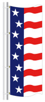 Patriotic Vertical Drape Flag w/ 8 Stars - QTY. 1