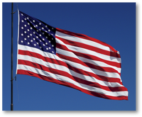 AMERICAN FLAG - Printed Polyester stars & stripes (3' x 5') QTY. 1