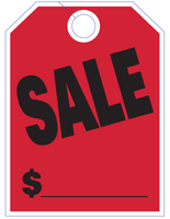 Mirror HangTag "SALE" in True Red (Jumbo)Qty. 50