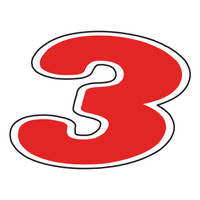 6 1/4" Red & White Die Cut Window Sticker NUMBERS (1 dozen)