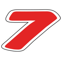 6 1/4" Red & White Die Cut Window Sticker NUMBERS (1 dozen)