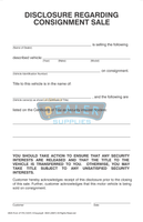 Disclosure Regarding Consignment Agreement