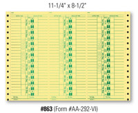 Time Clock Cards   Form# AA 292 VI