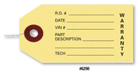 Warranty Parts Tag