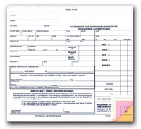 SUBSTITUTE VEHICLE AGREEMENT - CFD-252-SL - 4 PART - QTY. 100