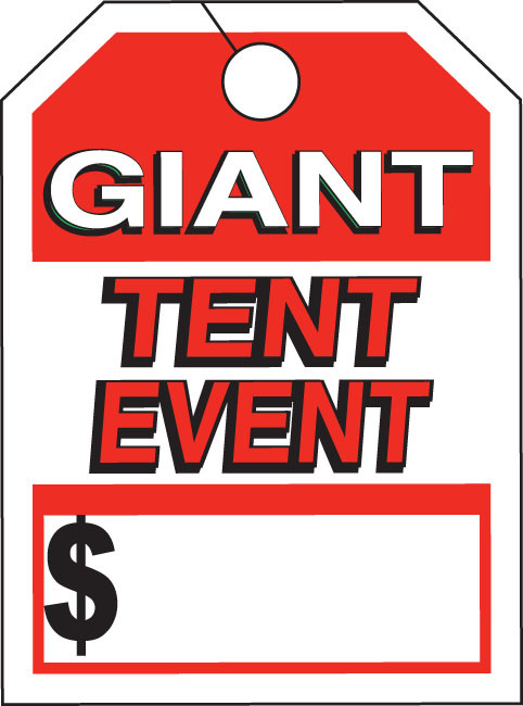 Mirror Hang Tags (Jumbo) Giant Tent Event