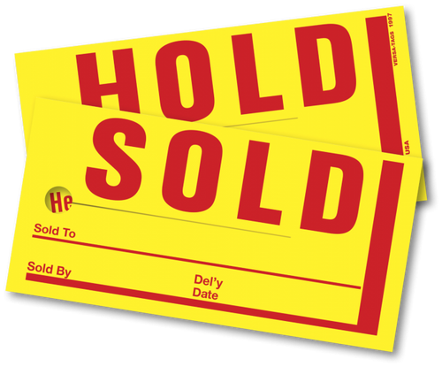 Versa-Tag JUMBO Sold/Hold Tags (VT-850) QTY: 250