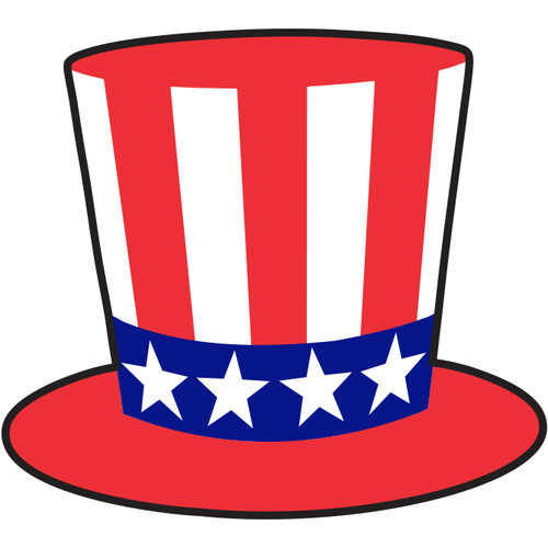 WINDOW STICKER - PATRIOTIC HAT - QTY. 12-pack