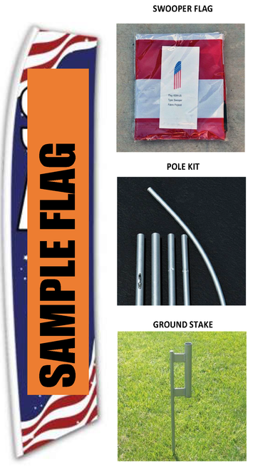 Versa-Tag Swooper Banners KIT w/ Ground Spike Base (QTY. 1)