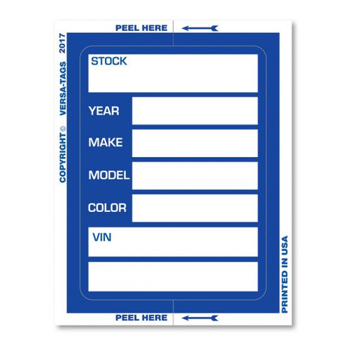 Kleer-Bak Stock Sticker BLUE - Large 3.5" x 4.5" (QTY: 100)