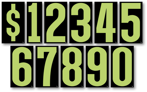 Fluorescent Green/Black Window Stickers 7 1/2"