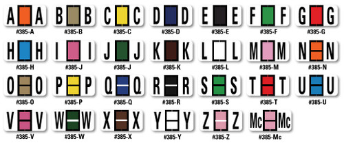 FILE RIGHT Color-Code Alphabet Labels (A-Z) 1-set of 270 labels