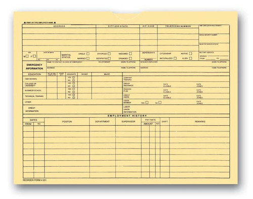 Employee File Jacket