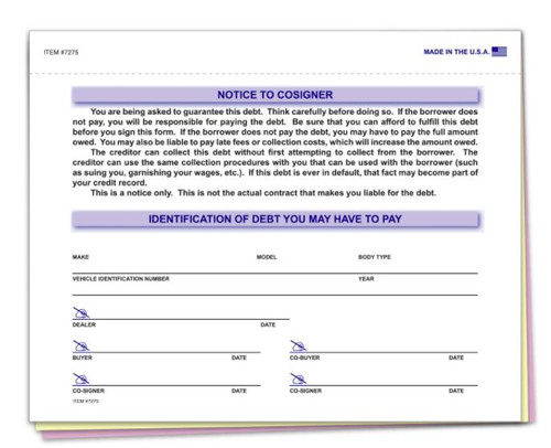 Notice to Co -Signer (#7275)