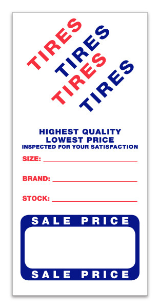 Tire Advertising Labels (2-3/4" X 5-5/8") - QTY. 500