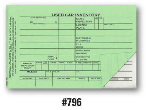 Used Car Inventory Card