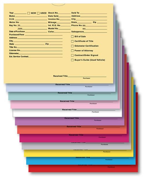 Vehicle Deal Envelopes - DSA-546 (Printed) QTY: 500