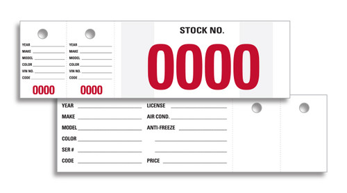 Vehicle Stock Numbers (VT-230) - QTY. 1,000