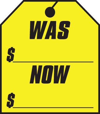 WAS-NOW  Window Removable Vinyl Stickers (Qty. 12)