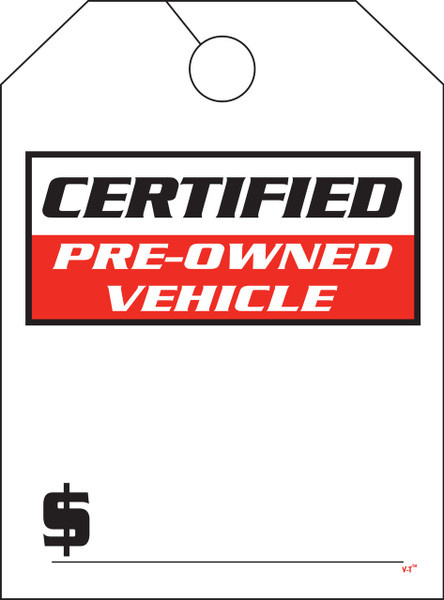 Mirror Hang Tags (Jumbo) Certified Pre-Owned