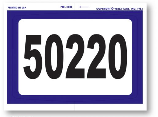 Versa-Tag Dealer Add-On Stickers - Custom (NUMBERED) QTY: 250