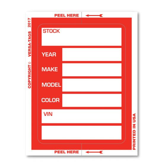 Kleer-Bak Stock Sticker RED - Large 3.5" x 4.5" (QTY: 100)