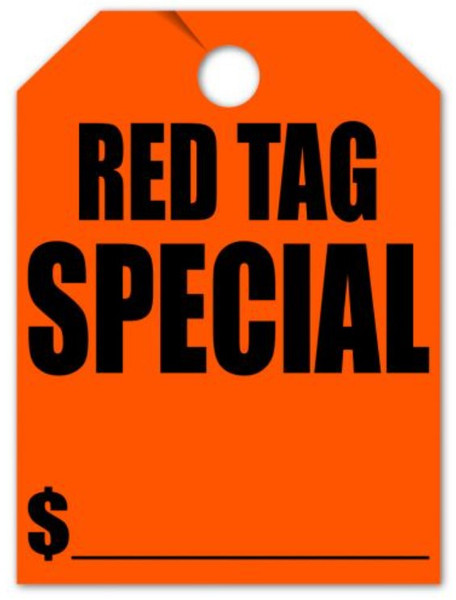 Red Tag SPECIAL Mirror Hang Tags (Jumbo) QTY. 50
