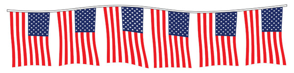 AMERICAN FLAG PENNANTS - SUPREME CLOTH - QTY. 1