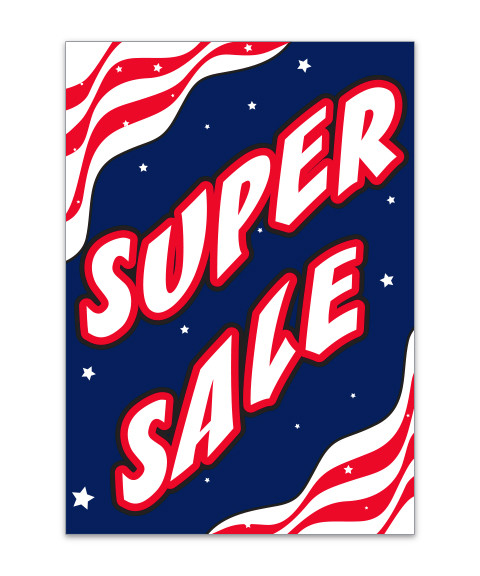 UNDERHOOD SIGN - PATRIOTIC SUPER SALE - QTY. 1