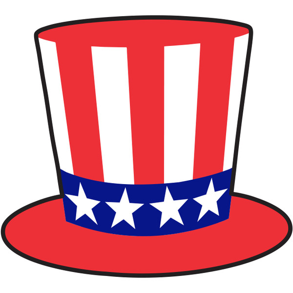 WINDOW STICKER - PATRIOTIC HAT - QTY. 12-pack