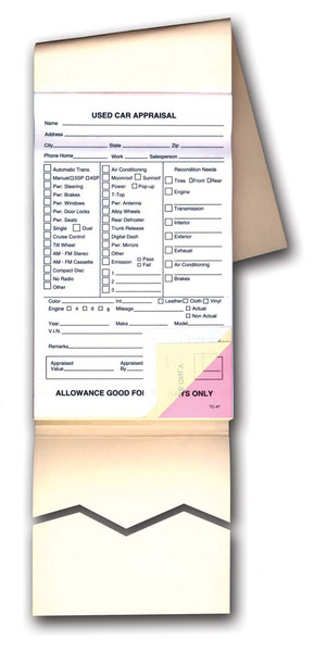 Used Vehicle Appraisal Books 3-part (Form# 298)