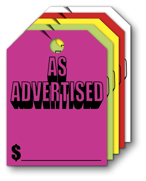 Mirror Hang Tags (Jumbo) AS ADVERTISED